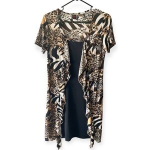 Lady Noiz Black and Tan animal print Top